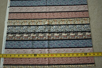 31'' Long, Brick & Stone Striped Quilt Cotton, Timeless Treasures, P2446