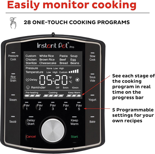 Instant Pot Pro 10-In-1 Pressure Cooker, Slow Cooker, Rice/Grain Cooker, Steamer - Bild 4 von 12