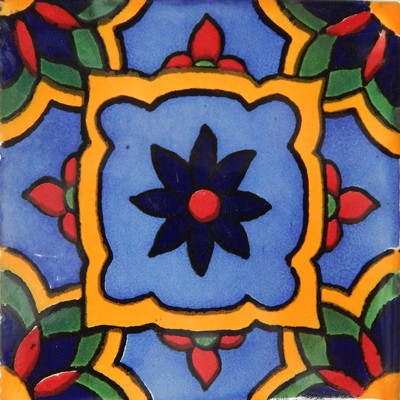 9 Ceramic Tile Handcrafted Talavera Mexican Clay C220