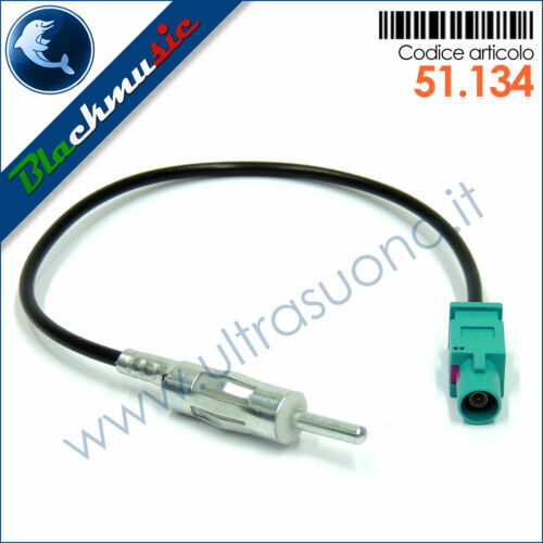 0082 MCA Cavo Adattatore Antenna Autoradio Doppio Fakra Din Volkswagen