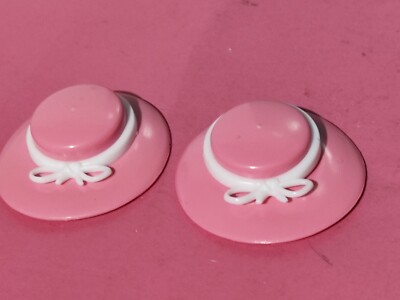 PLAYMOBIL X2 ROSA PAMAS MIT WEISSEM BAND SCHLEIFE HUT PAMELA VIKTORIANISCHE DAME