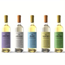 1set 18 Sheets 9 style Coated Paper Adhesive Sticker Wine Bottle Adhesive