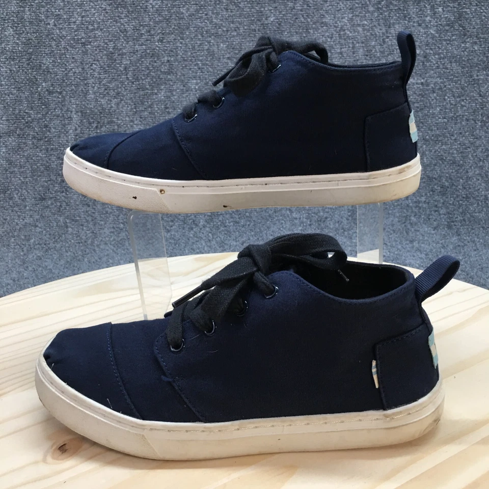 Toms Botas Cupsole Mid Top Sneaker Youth 5.5 Womens 7 Blue Lace Up Canvas Casual - Image 2 of 4