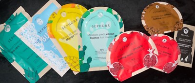 Sephora Vibes MASK MANIA Body, Feet & Facial Face Masks 8 pc Set - New