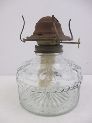 EAGLE - SMALL GLASS POT HANGING WALL OIL LAMP - 5 1/2'' TALL (DFY2)