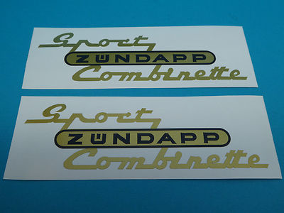 Zündapp Aufkleber Sport Combinette Gold/Schwarz Tank Schriftzug Aufklebersatz