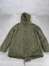 Garage Cocoon Jacket Womens Xs Green Sherpa Fleece Lining Parka