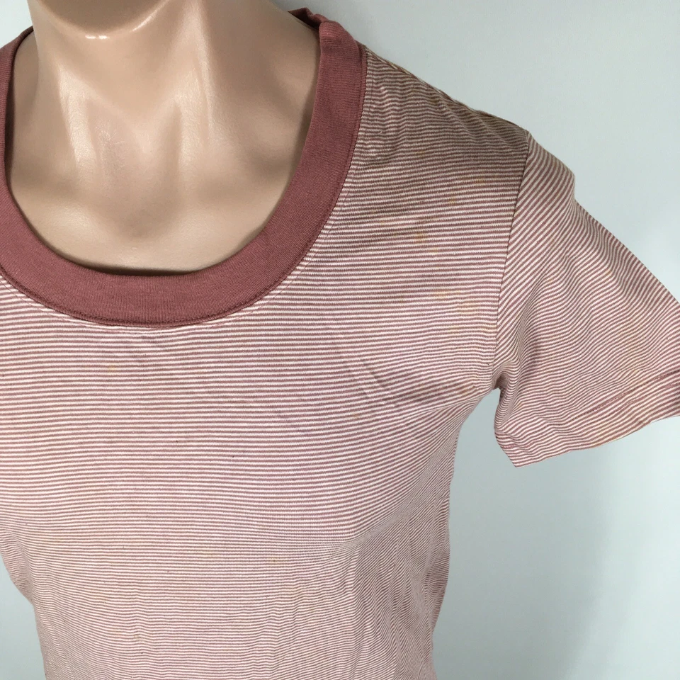 Camiseta Top De Colección Esprit Reseed Live Product Micro Rayas SS Cuello Redondo S Rosa Foto 3 de 4
