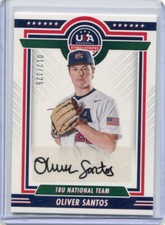 2022 Stars and Stripes 18U Team Signatures Oliver Santos Black Ink Auto 12/125