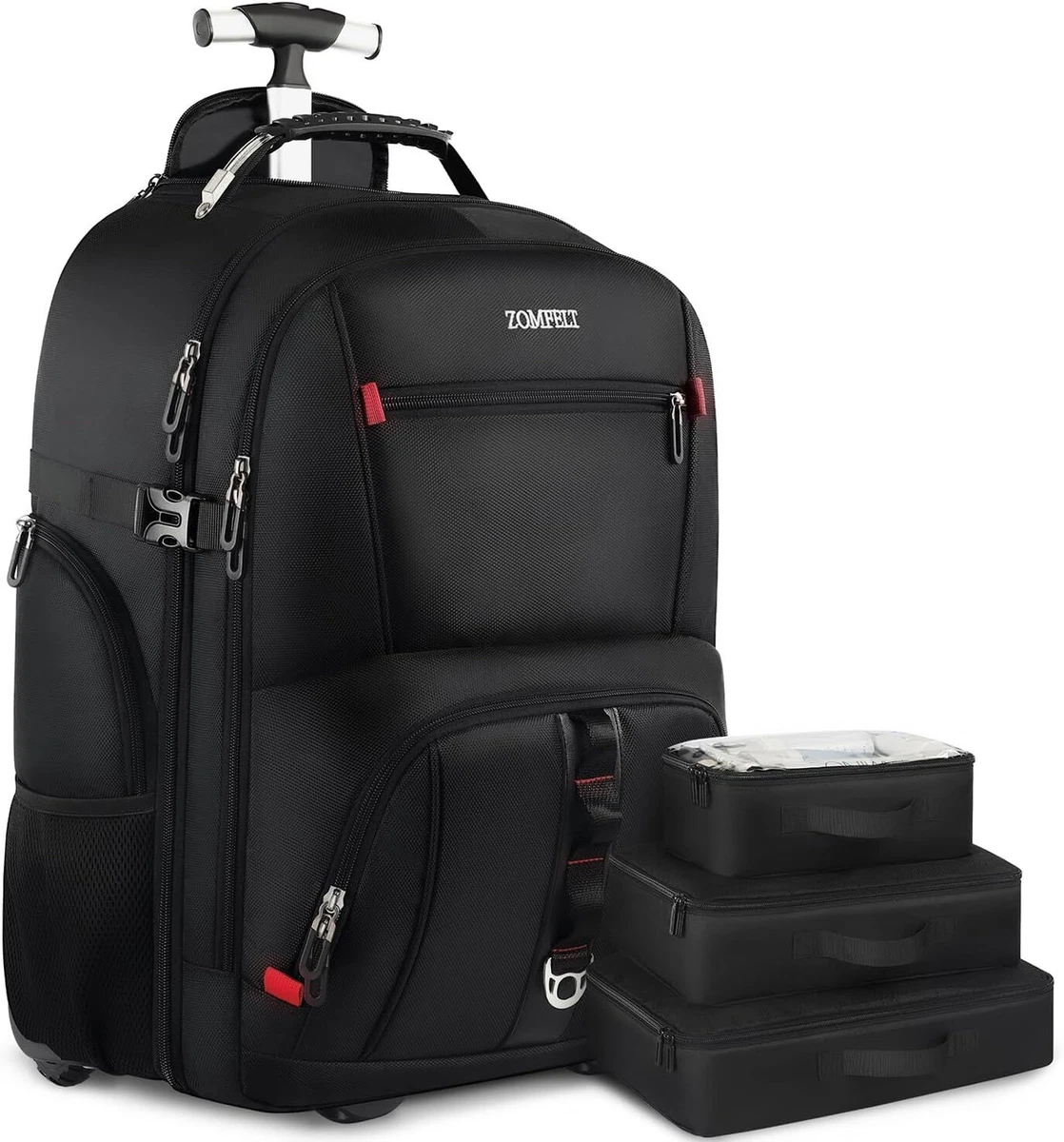 Rolling Backpack Travel Backpack with Wheels Carry on Luggage