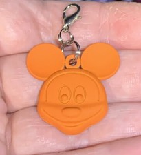 Silver Mickey Mouse Charm Zipper Pull  Keychain Add On Clip 