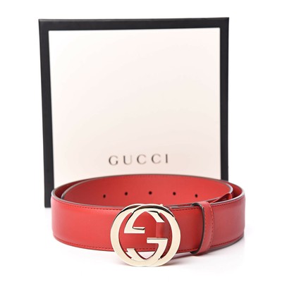 Gucci GG Interlocking Gold Buckle Calf 