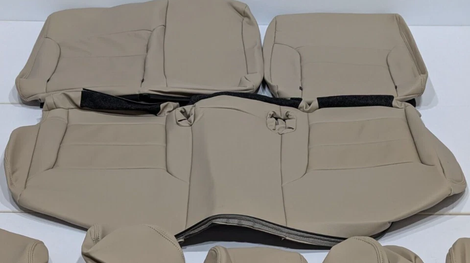 Capas de assento de couro bege A146 para Volkswagen Jetta S SE Sedan 2011-2018 - Imagem 3 de 4