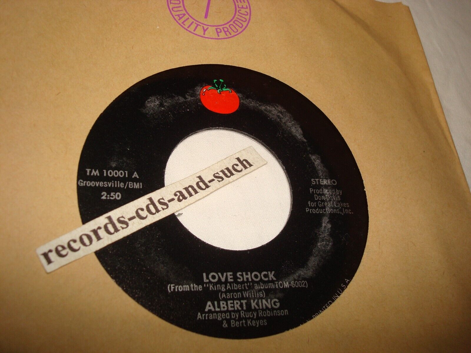 ALBERT KING-LOVE SHOCK/CALL MY JOB -TOMATO 10001 NM VINYL RECORD 45