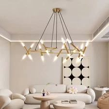 41'' Gold Pendant Modern Linear Branch Ceiling Chandelier Light Kitchen Fixture