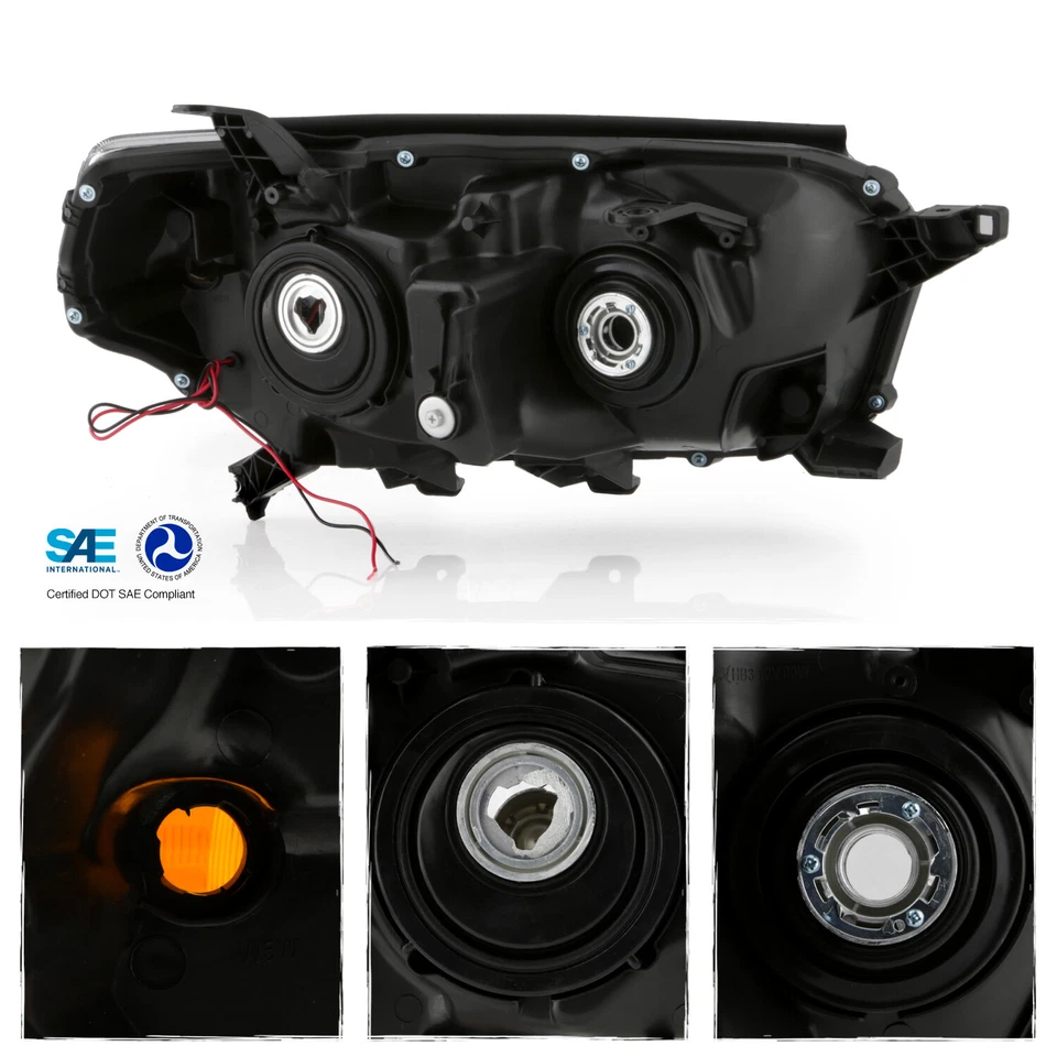 Par de faros negros izquierda+derecha para Toyota 4Runner 2010-2013 barra tubo en C 10-13 Foto 3 de 4