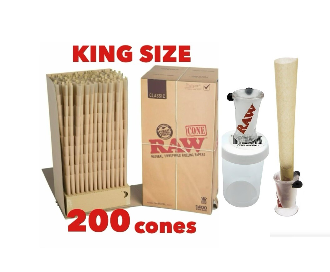 raw cone bro glass cone holder tip+RAW classic king size pre rolled cone