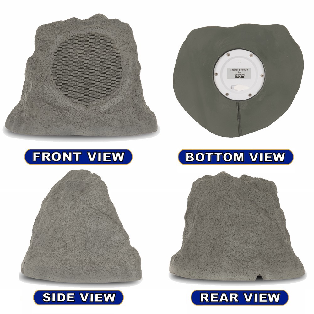 Theater Solutions Wireless 400W Rechargeable Bluetooth Rock 4 Speaker Set Grey