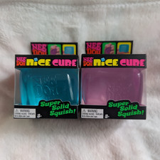 NeeDoh Nice Cube Super Solid Squish Squeeze Ball 2 Pack Blue Purple
