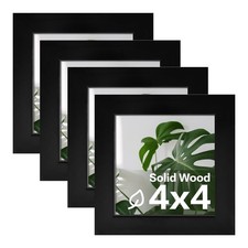 Egofine 4x4 Solid Wood Picture Frames Set of 4, Plexiglass Display