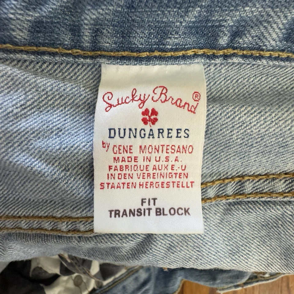 Lucky Brand Men's Vintage USA Made Transit Block Distressed Jeans Size 38 Long - Image 3 of 4