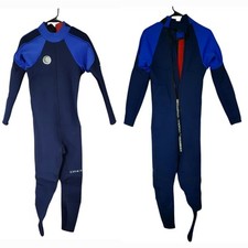 Vtg ONeill Neoprene Wetsuit S Men Blue Red Back Zip Full Body Scuba Snorkel USA
