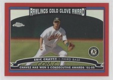 2006 Topps Chrome Red Refractor 10/90 Eric Chavez #257 00am