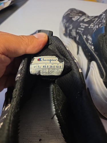 Champion Hyper Apex Doodle Sneaker Shoe Men's Blk White Sz 11.5 M Good Condition - Picture 5 of 7