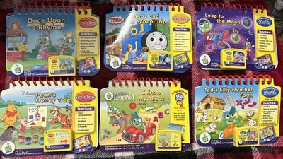 Lot of 6 LeapFrog My First LeapPad Flip Books & Cartridges for Preschool Learnin