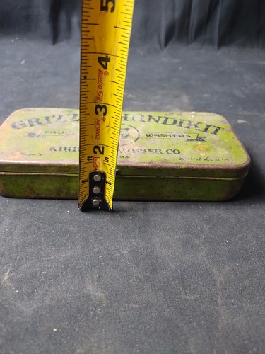 Vintage 1940's Grizzly Handikit Tin Litho Container with Some Original Washers - Picture 11 of 12