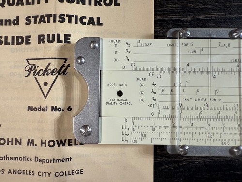 Pickett Modell 6 Qualitätskontrolle und statistischer Rechenschieber