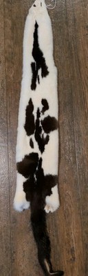 Rare Jacquar B&W Cross Mink Fresh Tanned Hide Super Soft Leather Craft Pelt Fur 