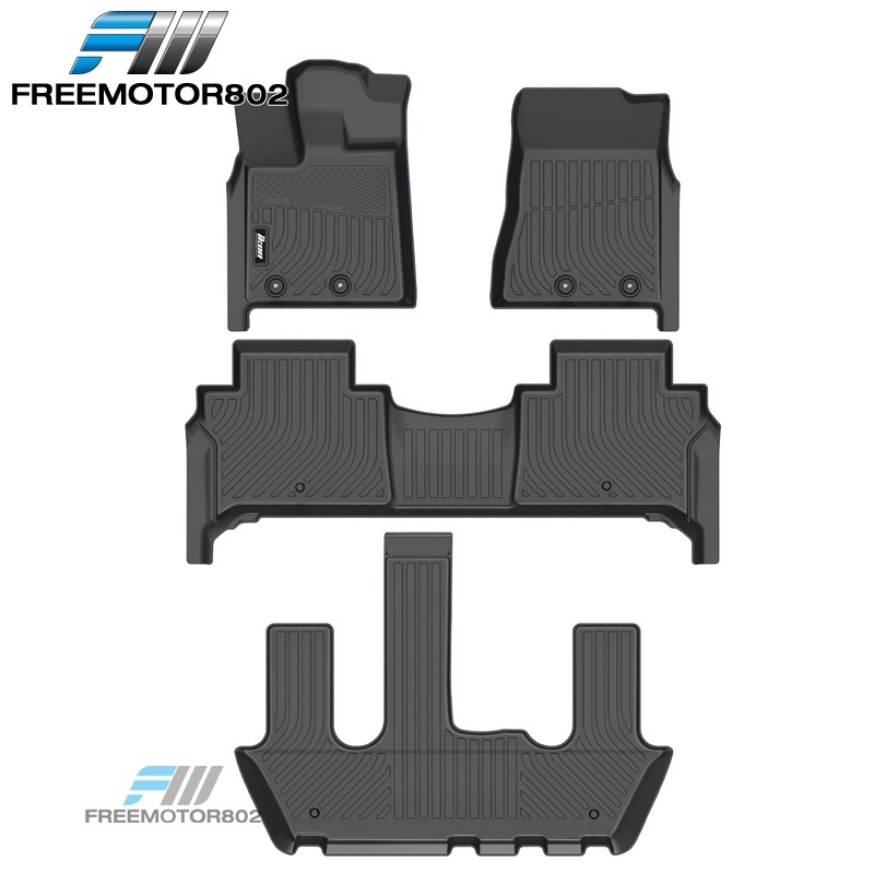 Fits 25-26 Nissan Armada & Infiniti QX80 All Weather 3D Floor Mats Liners TPE