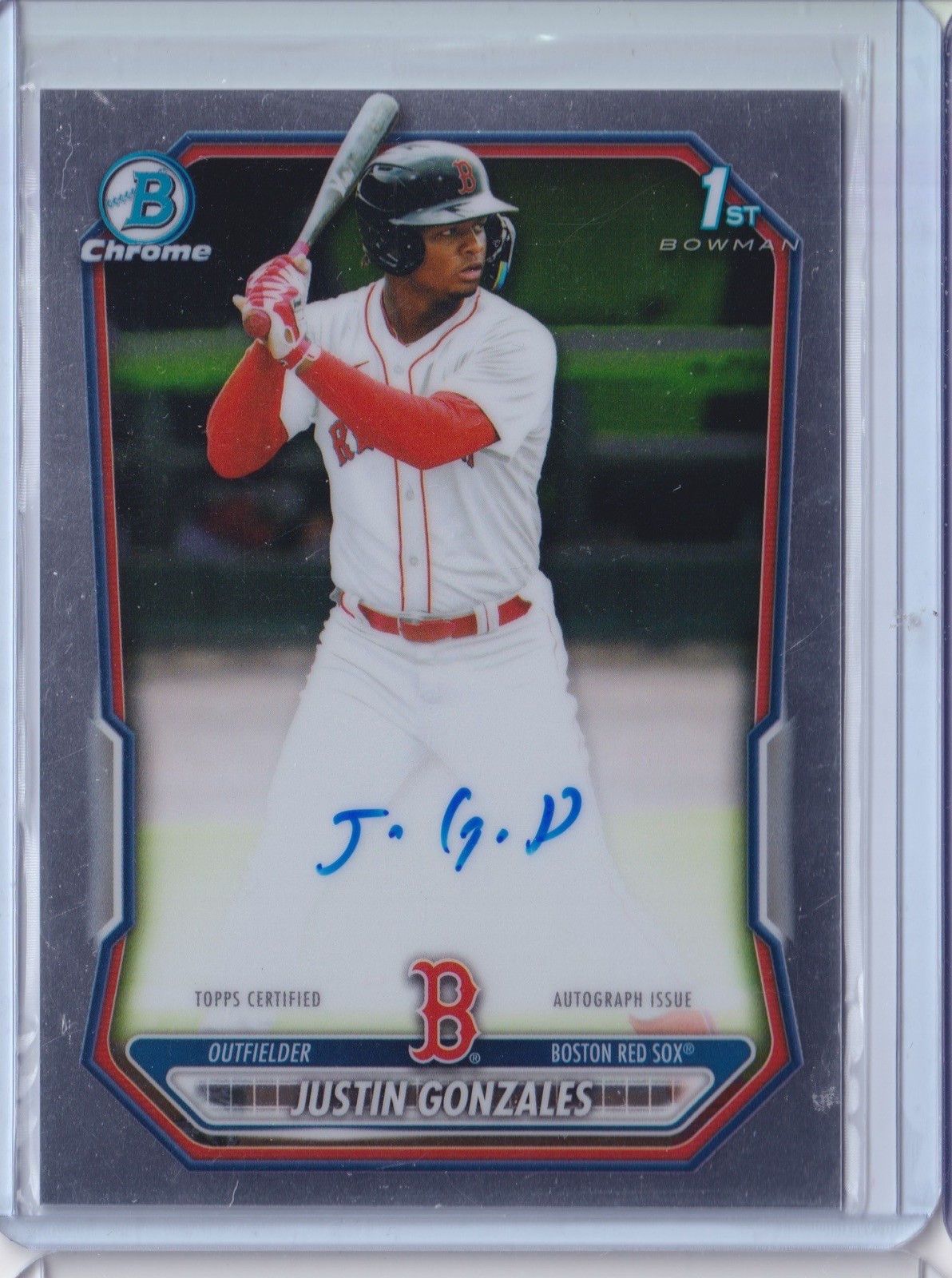 2026 Bowman Chrome Justin Gonzales Autograph 1st Red Sox Auto QTY Avail! view 3