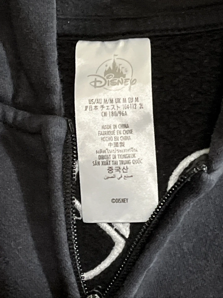 Disneyland Hoodie Sweatshirt Adult M Full Zip Black  Authentic Spellout.  “BR” - Image 4 of 4