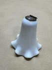 Antique Victorian Milk Glass Ruffled Edge Oil Lamp Smoke Bell 3"  c1890s