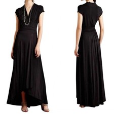 Maeve x Anthropologie Size S Desert Star Maxi Dress Black Empire Waist Hi-Low