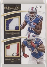 2015 Panini Immaculate Dual Jerseys Gold 2/15 Karlos Williams Mario 00ws