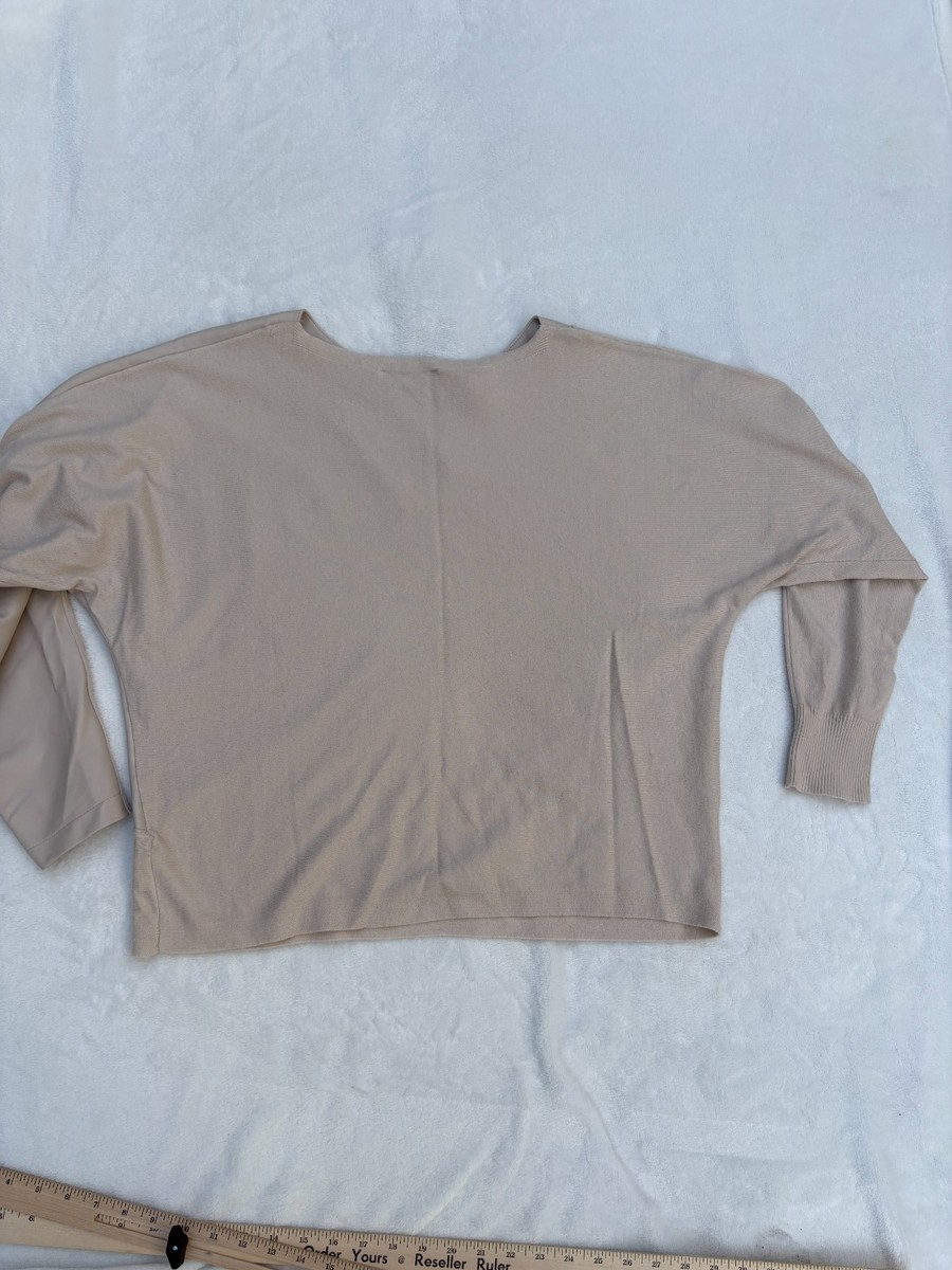 Sioni Milano Women XL Natural Beige Faux Leather Sweater Dolman