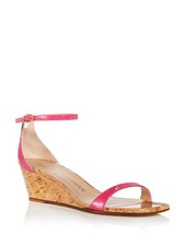 STUART WEITZMAN Womens Pink Lacquered Cork Nudistcurve Wedge Heeled Sandal 7 B