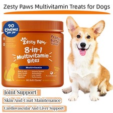Zesty Paws Multivitamin Treats for Dog Vitamins Supplements for Skin Coat 90ct
