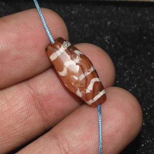 Genuine Ancient Pyu Culture Etched Carnelian Bead in good Condition
