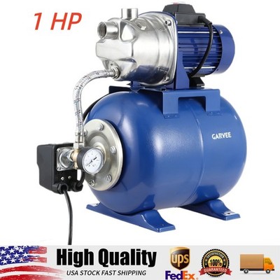 1 HP Shallow Well Pump with Pressure Tank, Water Jet Irrigation Pump, 845 GPH