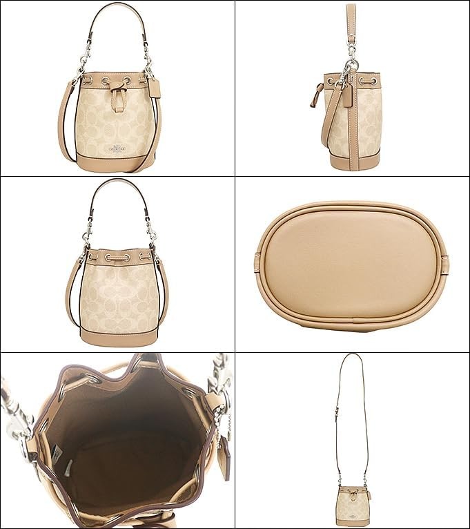 Coach] Mini Bucket Bag Signature Canvas CW299 SVPWH Sand/Taupe