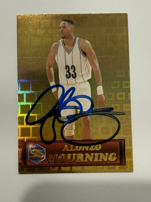 #ad Alonzo Mourning Auto Signed 1994 Pacific Prisms Gold HOF $12.00