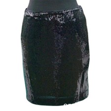 Cache Black Sequin Encrusted Pencil Lined Day Event Skirt Stretch New 128 NWT