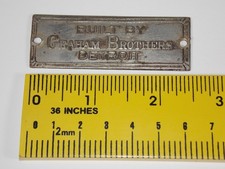 Rare 1924-1928 Built By Graham Brothers Detroit Emblem Car Nameplate Auto Badge
