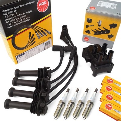NGK Zündspule Zündkabel Zündkerzen für FORD C-Max 2 Fiesta 5 6 Focus 3 VOLVO S40