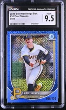 2025 Bowman Chrome Mega Box #30 Paul Skenes Blue Mojo Refractor /150 CGC 9.5