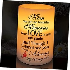 Flameless Memorial Candle, Real Wax LED Light with Timer Sympathy Gift Mom